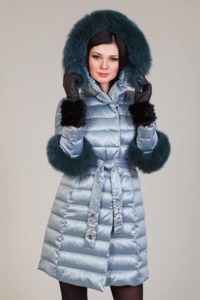 Beautiful women's down jackets with natural fur