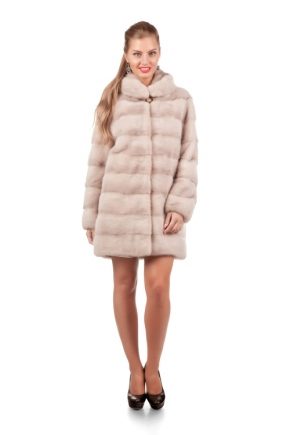 Beige mink coat