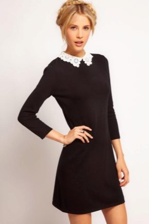 Black dress with a white collar - the personification of modesty and style