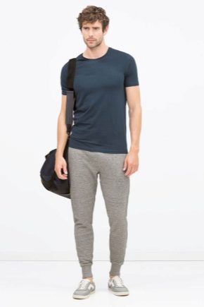 Fashionable men's pants with elastic at the bottom