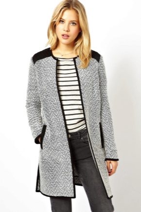 Collarless coat