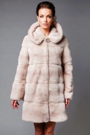 Light mink fur coat