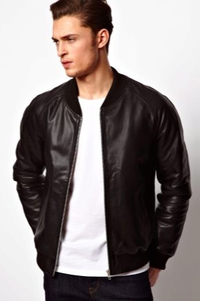 Men's leather bomber jacket