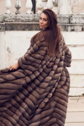 Fashionable fur coat from natural fur