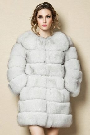 Stylish fur coat from fox fur