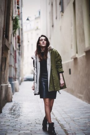 Parka de mujer con falda