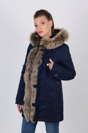 Women's winter park with natural fur