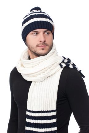 Fashionable men's sets of hats and scarf