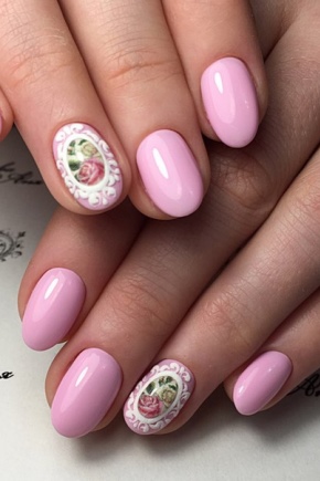 Manicure on round nails