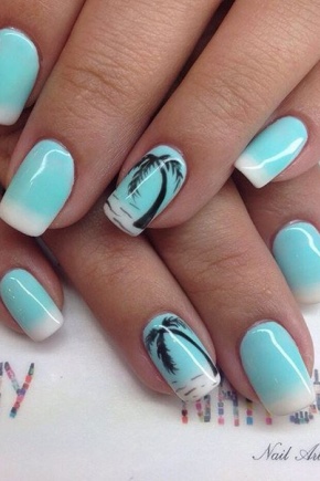 Manicura con palmeras.