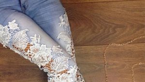 Jeans with lace