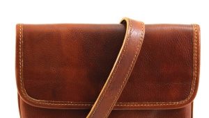 Fashionable men's bags through a shoulder from genuine leather