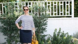 What can I wear with a blue pencil skirt?