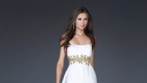 White dress to the floor - exquisite luxury