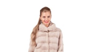 Beige mink coat