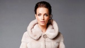 Light mink fur coat