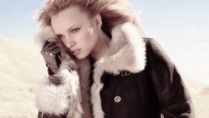 Sheepskin coat with faux fur