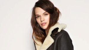 Pilot style sheepskin coat