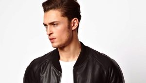 Men's leather bomber jacket