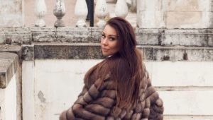 Fashionable fur coat from natural fur