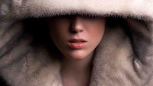 Mink coat with a hood