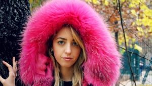 Parka de piel rosa para mujer - tendencia de moda de la temporada.