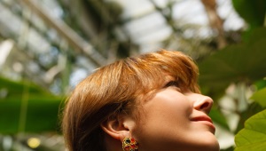 Gold earrings with stones