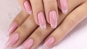 Pink nail polish manicure