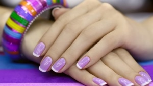 Lilac manicure gel varnish