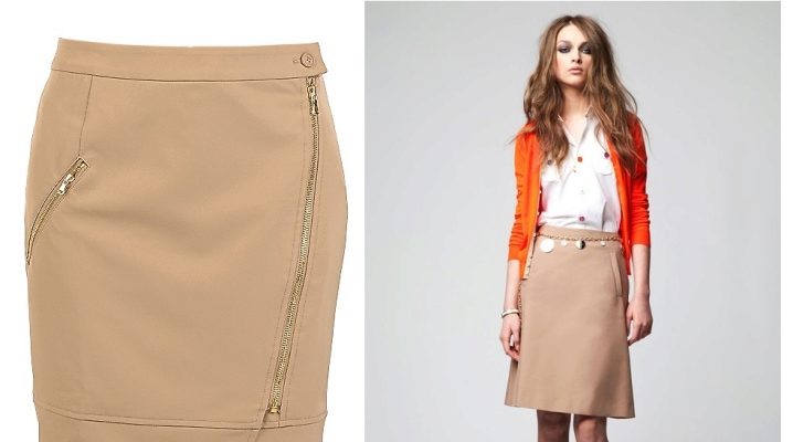 What can I wear with a beige pencil skirt?