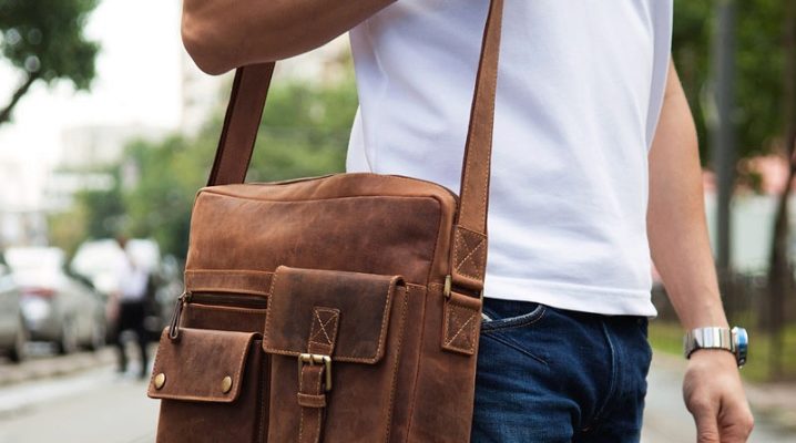 Men's bags through the shoulder fabric