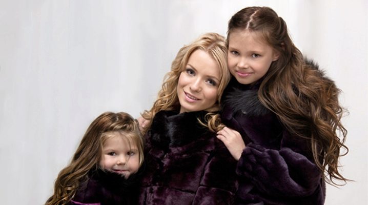 Children's fur coats for girls from natural fur