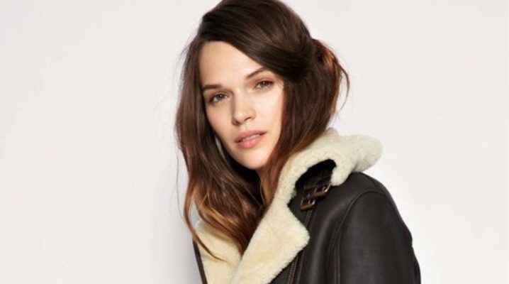 Pilot style sheepskin coat