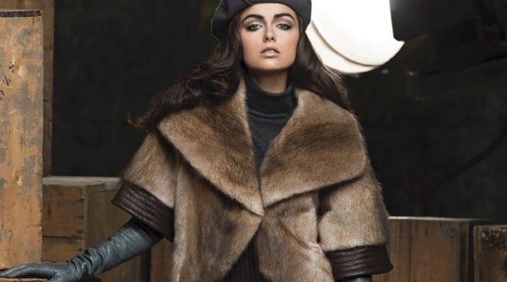 Warm and stylish fur coat from muskrat fur