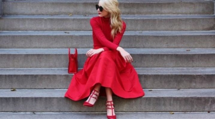 Red high heel shoes