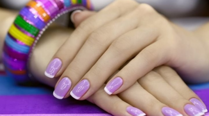 Lilac manicure gel varnish