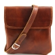 Fashionable men's bags through a shoulder from genuine leather