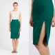 What can I wear with a green pencil skirt?