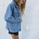 Oversize denim jacket: fashionable images