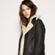 Pilot style sheepskin coat