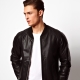 Men's Leather Bomber Jacket