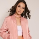 Chaqueta bomber rosa para mujer