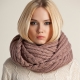 Knitted scarf-clip (snud or scarf-pipe)