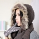 Knitted scarf-hood