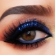 Makeup smoky eyes with blue shadows