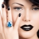 Manicure with black lacquer